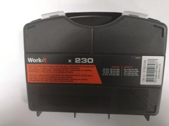 Work-it Work>it® assorterade pluggar i sortimentskasse med 230 delar