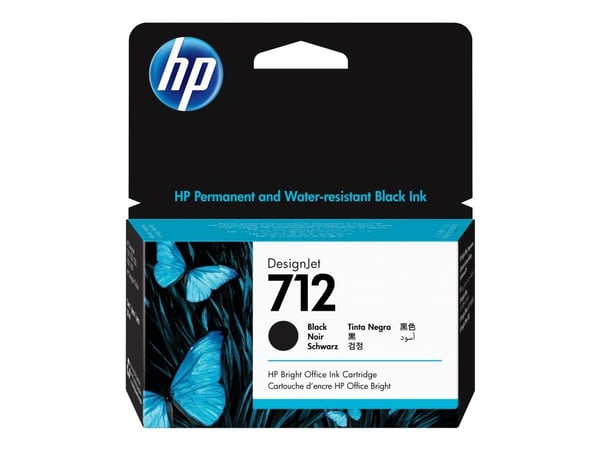 HP 712 - 38 ml - svart - original - DesignJet - blekkpatron - for DesignJet Studio, T210, T230, T250, T630, T650