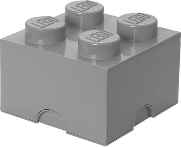 Lego förvaringslåda - 4 knoppar - ljusgrå