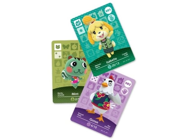 Nintendo Amiibo Carte Animal Crossing Serie 1, 3 kpl, Laatikko, Japani, 3 g, 68 mm, 1 mm