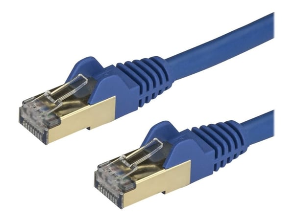 Startech 1m CAT6A Ethernet Cable, 10 Gigabit Shielded Snagless RJ45 100W PoE Patch Cord, CAT 6A 10GbE STP Network Cable w/Strain Relief, Blue, UL C...