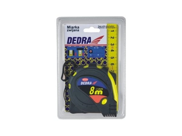 Dedra POP 8m 25mm keltainen rullaava mitta - M858