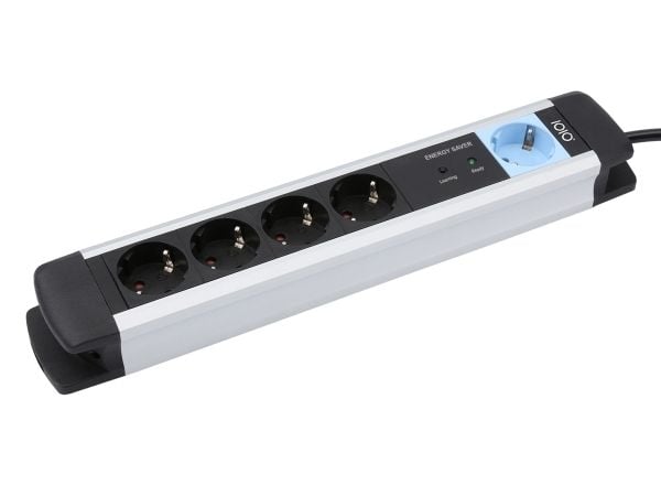 Olympia MS 2500, 1,5 m, Sisätila, 1,5 mm², Alumiini, Musta, Hopea, 5 AC-pistorasia(a)