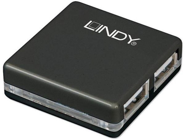 Lindy 42742, USB 2.0, 480 Mbit/s, Sort, 40 mm, 40 mm, 12 mm