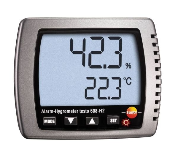 Testo 608-H2, Digitalt, Rektangulær, 6F22, 9 V, -10 - 70 °C, -40 - 70 °C