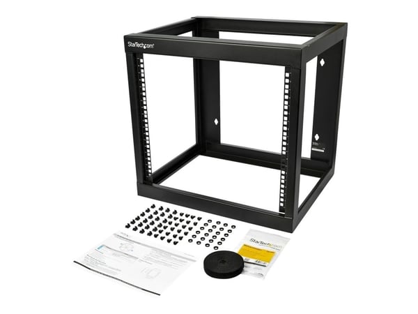 StarTech.com 9U 19" Wall Mount Network Rack 17" Deep 2 Post Open Frame for Server Room/Data/AV/IT/Communication/Computer Equipment/Patch Panel w/ C...