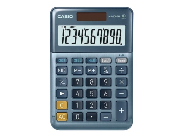 Bordregner Casio MS-100EM, blå, 10 cifre
