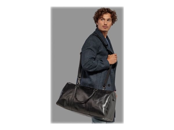 dbramante1928 Kastrup 2 - Weekender - pose - helnarvet lær - svart