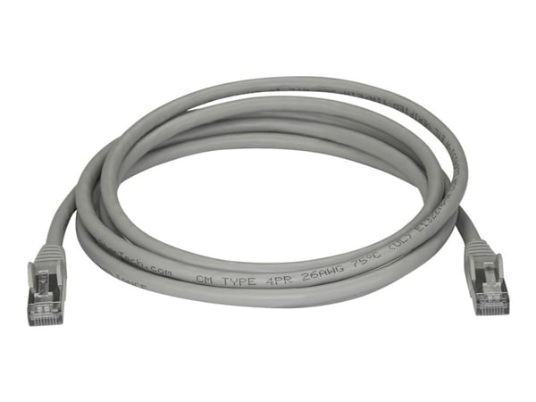 Startech 2m CAT6A Ethernet Cable, 10 Gigabit Shielded Snagless RJ45 100W PoE Patch Cord, CAT 6A 10GbE STP Network Cable w/Strain Relief, Grey, UL C...