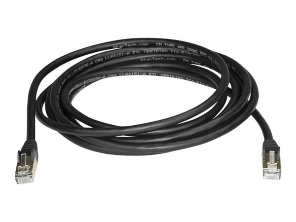 StarTech.com 3m CAT6A Ethernet-kaapeli, 10 Gigabit Shielded Snagless RJ45 100W PoE Patch Cord, CAT 6A 10GbE STP verkkokaapeli w/Strain Relief, must...