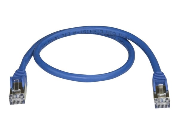 Startech 50cm CAT6A Ethernet Cable, 10 Gigabit Shielded Snagless RJ45 100W PoE Patch Cord, CAT 6A 10GbE STP Network Cable w/Strain Relief, Blue, UL...