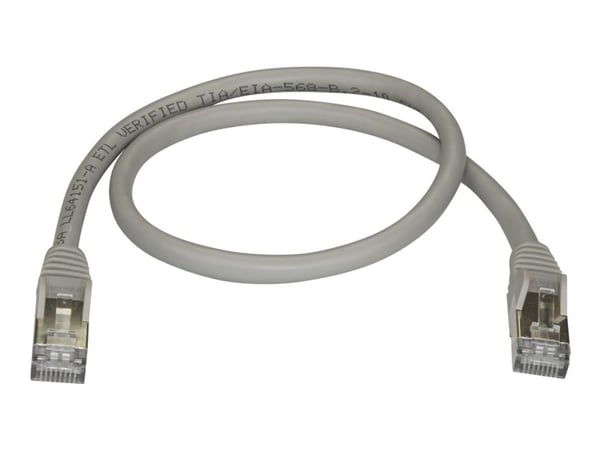 Startech 50cm CAT6A Ethernet Cable, 10 Gigabit Shielded Snagless RJ45 100W PoE Patch Cord, CAT 6A 10GbE STP Network Cable w/Strain Relief, Grey, UL...