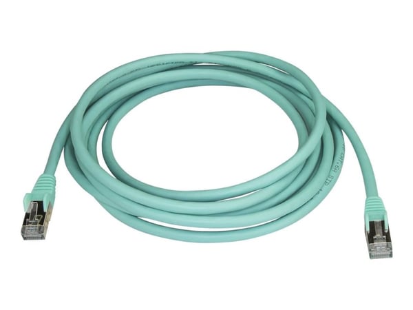 Startech 3m CAT6A Ethernet Cable, 10 Gigabit Shielded Snagless RJ45 100W PoE Patch Cord, CAT 6A 10GbE STP Network Cable w/Strain Relief, Aqua, UL C...