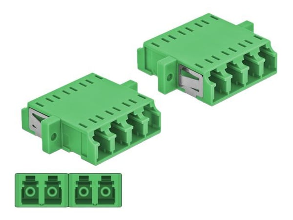 Delock - Nettverkkopler - LC-enkeltmodus (hunn) til LC-enkeltmodus (hunn) - fiberoptisk - grønn (en pakke 2)