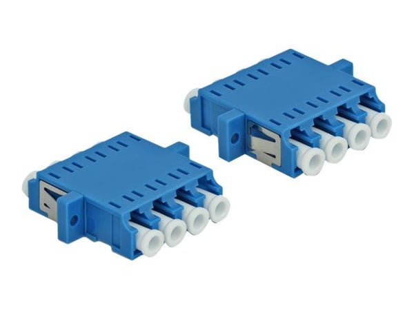 Delock - Nettverkkopler - LC-enkeltmodus (hunn) til LC-enkeltmodus (hunn) - fiberoptisk - blå (en pakke 2)