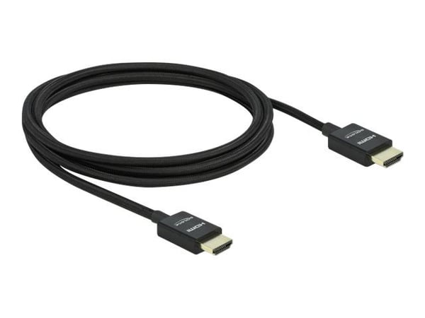 Delock - Ultra High Speed - HDMI-kabel - HDMI hane till HDMI hane - 2 m - koaxial - svart - stöd för 8K