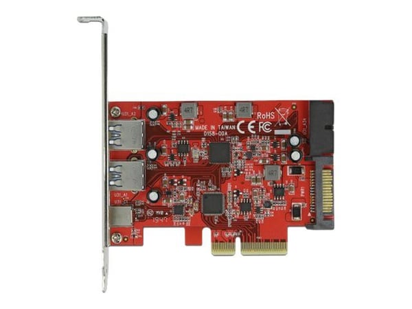 Delock - USB-adapter - PCIe 3.0 x4 - USB 3.2 Gen 2 x 3 + USB 3.0 (intern) x 1
