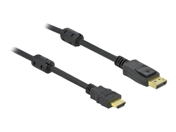 Delock - Adapterkabel - DisplayPort hann låsing til HDMI hann - 10 m - trippel beskyttelse - svart - passiv
