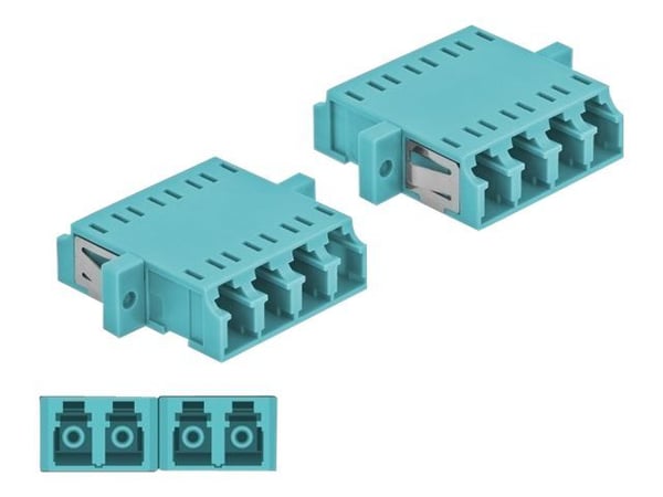 Delock - Verkkoliitin - LC multimode (naaras) - LC multimode (naaras) - valokuitu - OM3 - vaaleansininen (2 kpl)