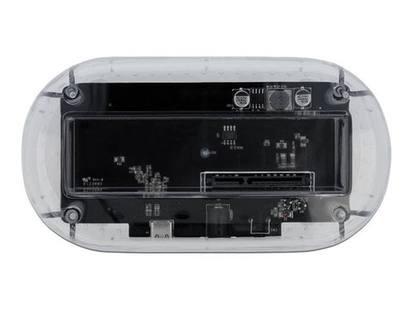 Delock - HDD-dokkestasjon - brønner: 1 - 2,5" / 3,5" delt - SATA 6Gb/s - USB-C - gjennomsiktig