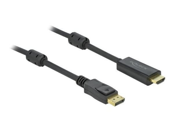 Delock - Adapterkabel - DisplayPort hann låsing til HDMI hann - 7 m - trippel beskyttelse - svart - passiv