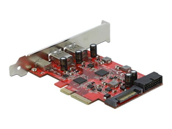Delock - USB-adapter - PCIe 3.0 x4 - USB 3.2 Gen 2 x 3 + USB 3.0 (intern) x 1