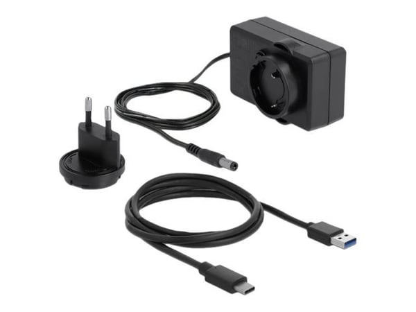 Delock USB Type-C Docking Station for 2 x SATA HDD / SSD - HDD dockningsstation - fack: 2 - 2,5 tum/3,5 tum delad - SATA 6Gb/s - USB-C - transparent
