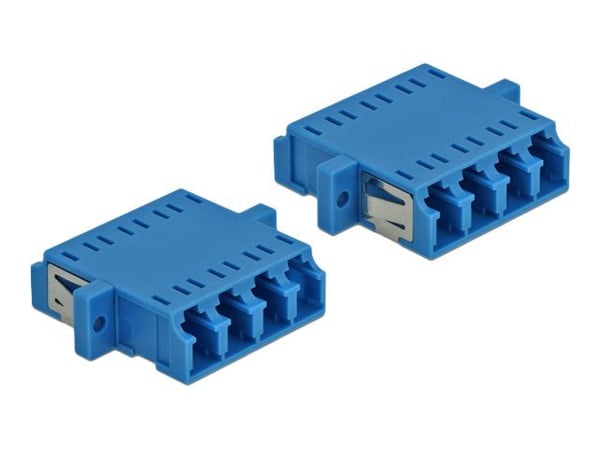 Delock - Nettverkkopler - LC-enkeltmodus (hunn) til LC-enkeltmodus (hunn) - fiberoptisk - blå (en pakke 2)
