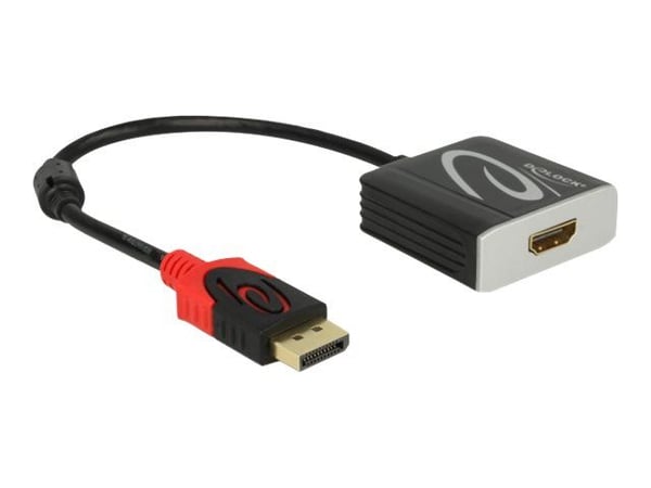 Delock - Video adapter - DisplayPort hann til HDMI hunn - 20 cm - grå, svart
