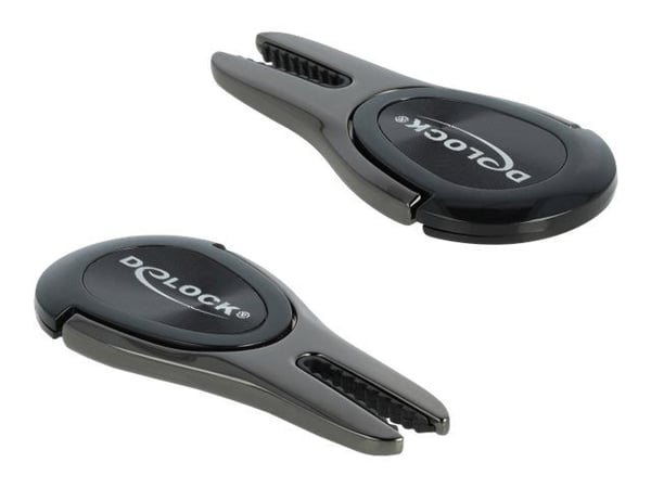 Delock Universal Mini 4 in 1 - Car holder/finger grip/kickstand for mobiltelefon - svart, blank atrasitt