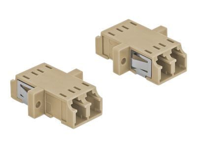Delock - Nettverkkopler - LC multimodus (hunn) til LC multimodus (hunn) - fiberoptisk - OM1/OM2 - beige (en pakke 2)