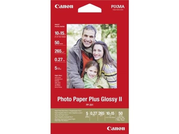 Canon Photo Paper Plus Glossy II PP-201 - Høyblank - 270 mikroner - 89 x 89 mm - 265 g/m² - 20 ark fotopapir - for PIXMA TS7450i