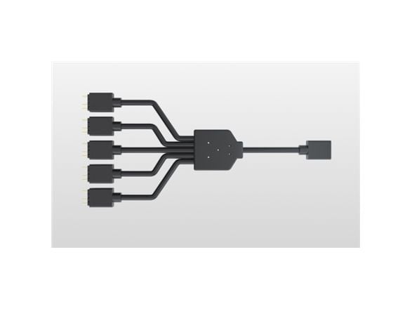 Cooler Master Addressable RGB 1-to-5 Splitter Cable - Viftestrømsplitter - 3-pins viftekontakt (hann) til 3-pins viftekontakt (hunn) - 5 V - 58 cm