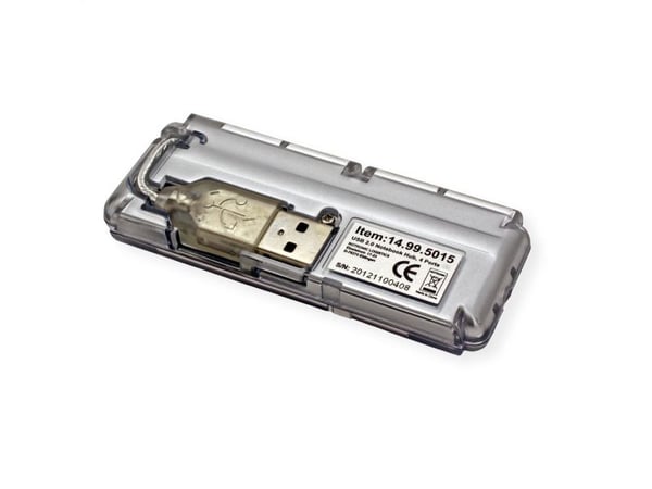 VALUE USB 2.0 Notebook Hub, 4 Ports, USB 2.0, USB 2.0, 480 Mbit/s, Sølv, Plast, 0,2 m