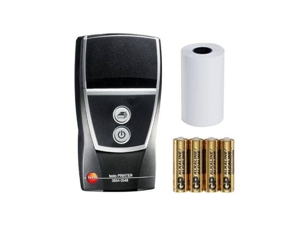 Testo 0554 0549, Suoralämpö, Kannettava tulostin, Langallinen & langaton, Musta, Akku, 75 mm