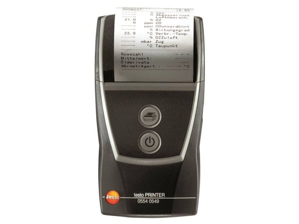 Testo 0554 0549, Suoralämpö, Kannettava tulostin, Langallinen & langaton, Musta, Akku, 75 mm
