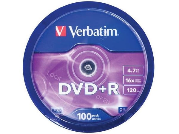 Verbatim - 100 x DVD+R - 4.7 GB 16x - matt sølv - spindel