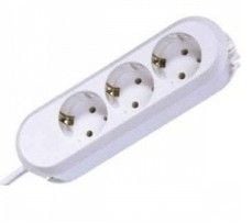 Bachmann SMART 3x Schuko 3m, 3 m, Tyyppi F, Muovi, Valkoinen, Muovi, 3 AC-pistorasia(a)