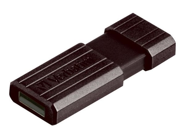 Verbatim PinStripe USB Drive - USB-flashstasjon - 128 GB - USB 2.0 - svart
