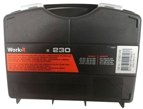 Work-it Work>it® assorterade pluggar i sortimentskasse med 230 delar