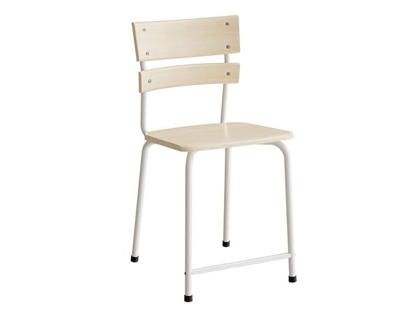 Stol Classic 156, massiv birk, hvidt stel