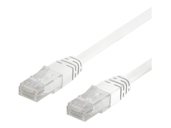 DELTACO - Liitäntäjohto - RJ-45 (uros) RJ-45 (uros) - 1 m - UTP - CAT 6 - halogeeniton, muotoiltu - valkoinen (50 kpl)