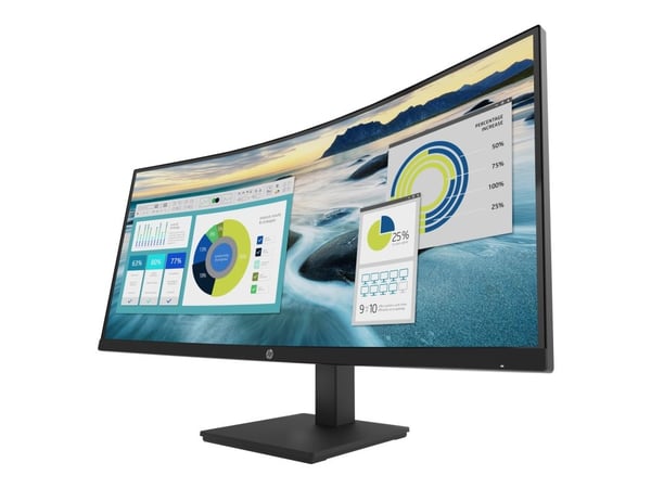 HP P34hc G4 - P-Series - LED-skærm - kurvet - 34" - 3440 x 1440 WQHD @ 60 Hz - VA - 250 cd/m² - 3500:1 - 5 ms - HDMI, DisplayPort, USB-C - højtaler...