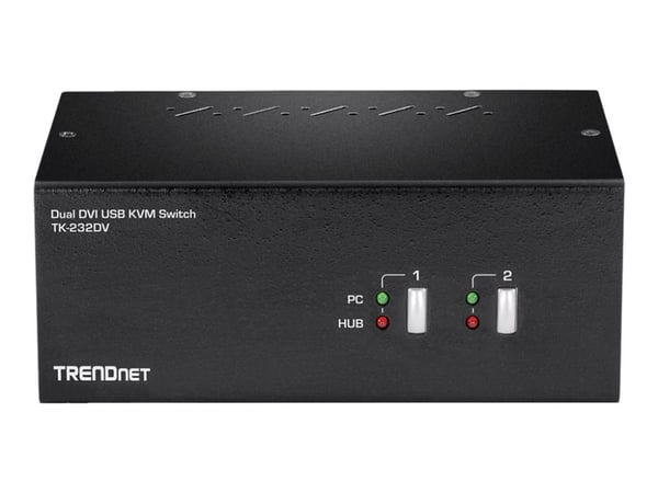 TRENDnet TK-232DV 2-port DVI KVM-switch med lyd og USB 2.0-hub