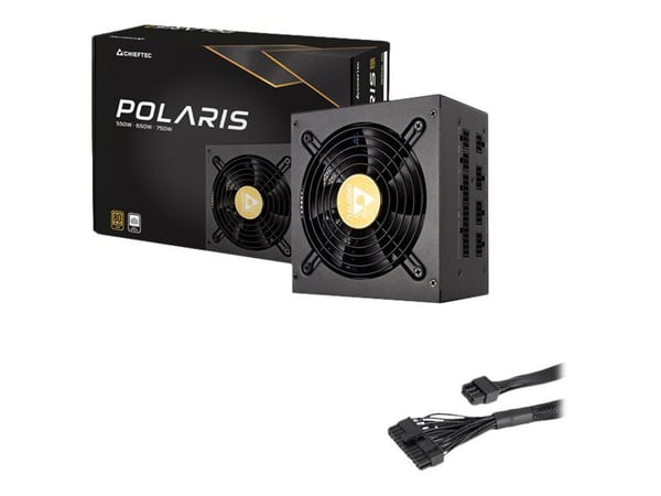 Chieftec Polaris Series 650W - Nätaggregat (intern) - ATX12V 2.4/ EPS12V - 80 PLUS Gold - AC 100-240 V - 650 Watt - aktive PFC
