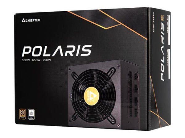 Chieftec Polaris Series 650W - Nätaggregat (intern) - ATX12V 2.4/ EPS12V - 80 PLUS Gold - AC 100-240 V - 650 Watt - aktive PFC