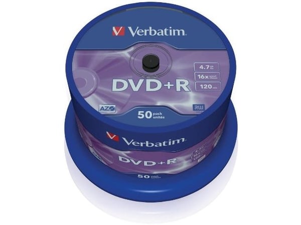 Verbatim - 50 x DVD+R - 4.7 GB 16x - matt silver - spindel