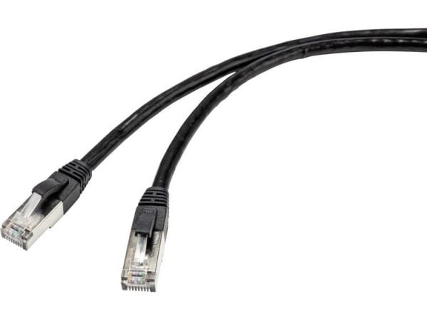 Renkforce RF-4538206, 75 m, Cat6a, S/FTP (S-STP), RJ-45, RJ-45, Sort