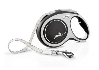 Flexi New Comfort L Tape 5 m, Hund, Tilbaketrekkelig, Svart, Teip, 50 kg, Monoton
