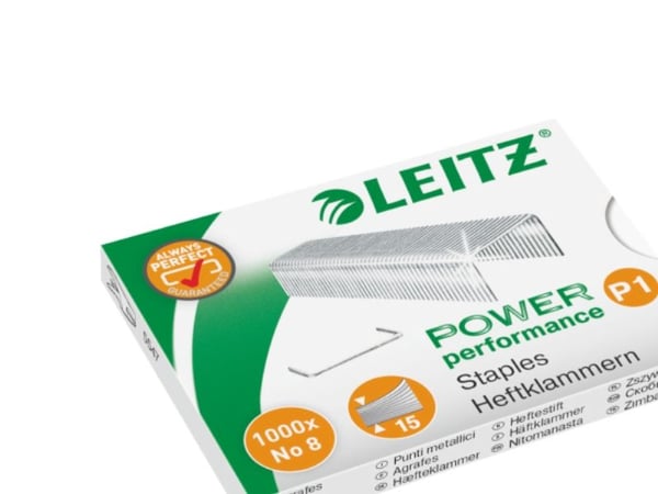 Leitz Power Performance P1 - Stifter - No. 8, 6/4 - 4 mm - galvanisert stål - pakke av 1000 - for P/N: 55470004, 55470033, 55470094